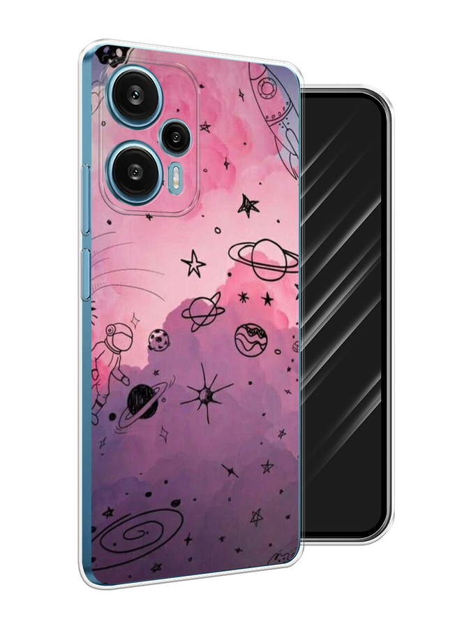 

Чехол Awog на Xiaomi Redmi Note 12 Turbo "Радуга планет 3", Черный;розовый, 318450-4