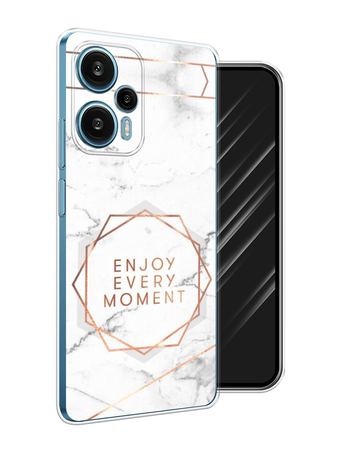 

Чехол Awog на Xiaomi Redmi Note 12 Turbo "Enjoy every moment мрамор", Белый;розовый;серый, 318450-7