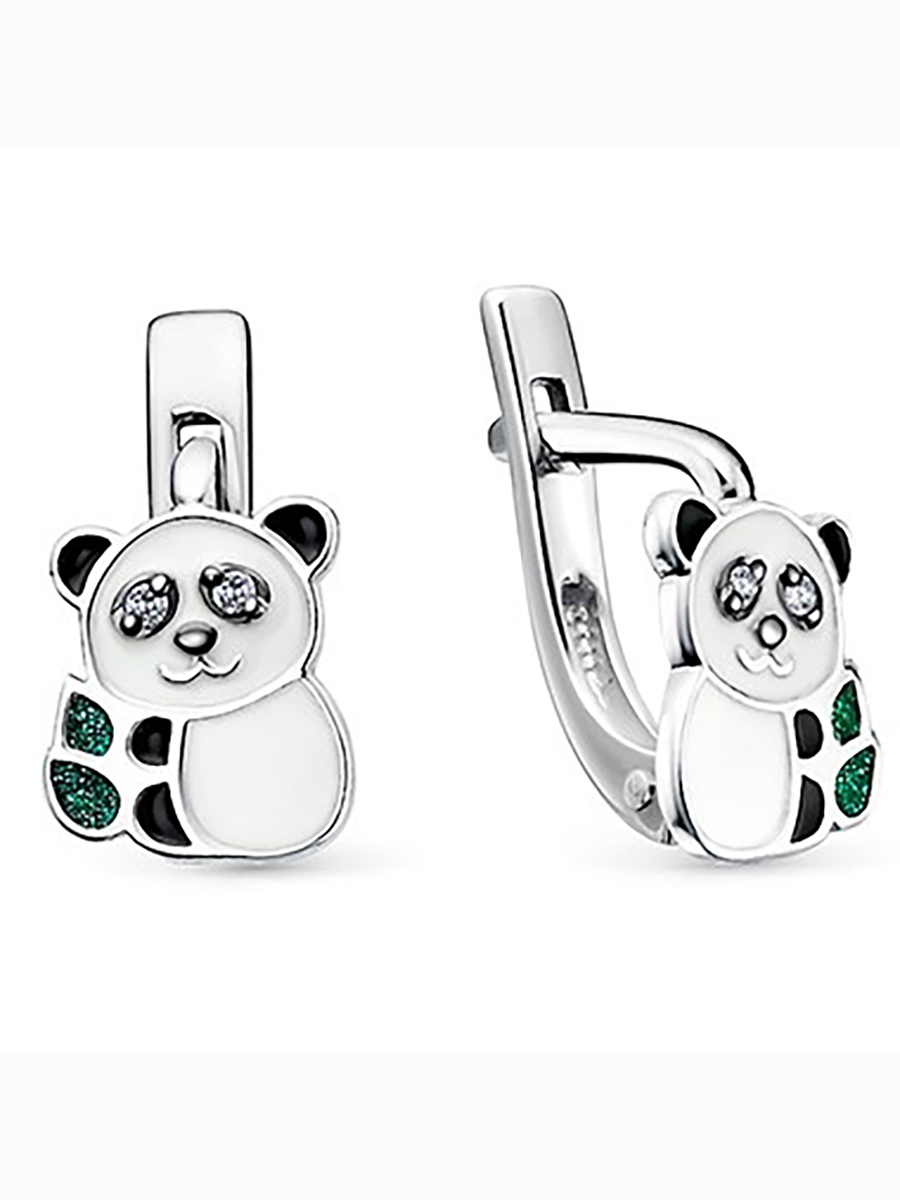 

Серьги Панды с 4 фианитами из серебра Вероника С638-2103М1, С638-2103М1