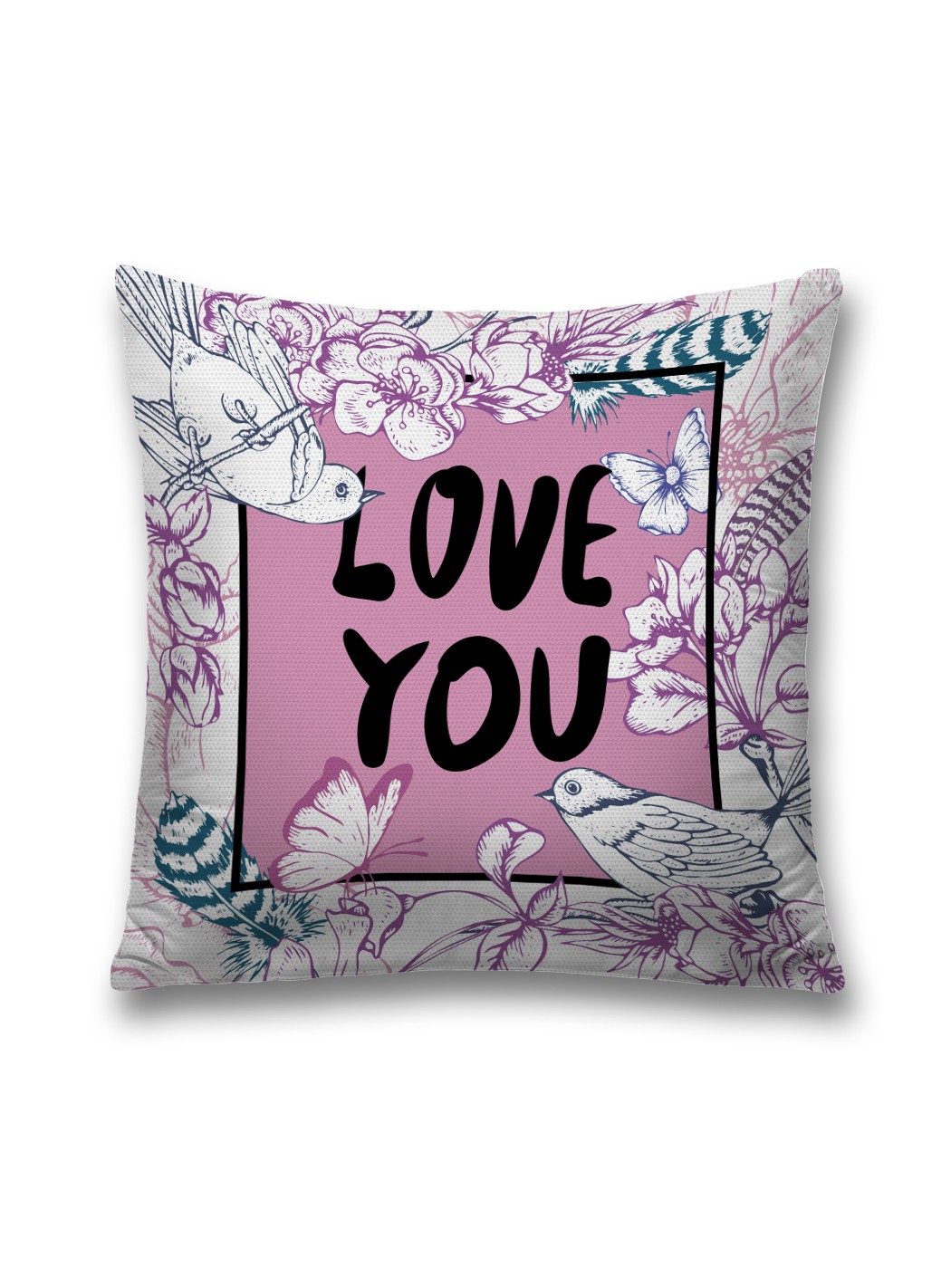 

Наволочка JoyArty декоративная "Влюбленные птицы среди растений" на молнии, 45x45 см, Голубой, серия 1-343