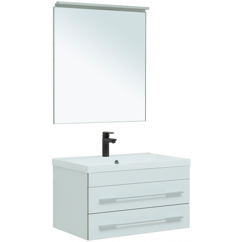 фото Комплект мебели для ванной aquanet верона 75 287637 подвесной белый матовый