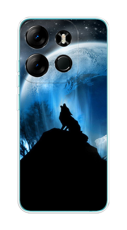 

Чехол на Tecno Spark Go 2023/Infinix Smart 7 "Волк 2", Синий;черный;белый, 3103750-1