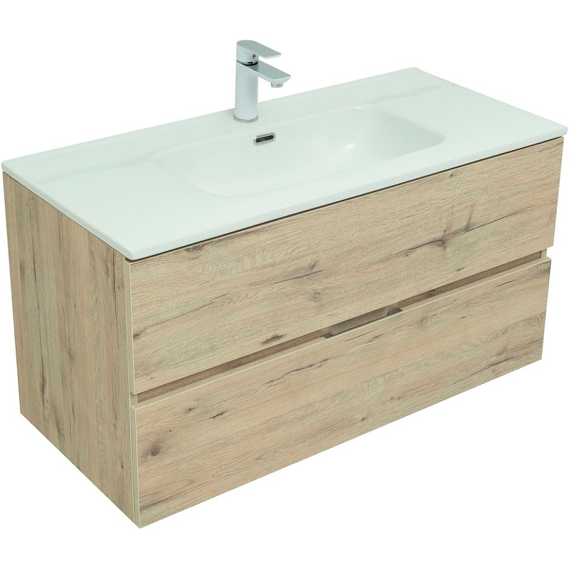 

Тумба под раковину Aquanet Алвита New 100 277521 подвесная Дуб Веллингтон, Разноцветный