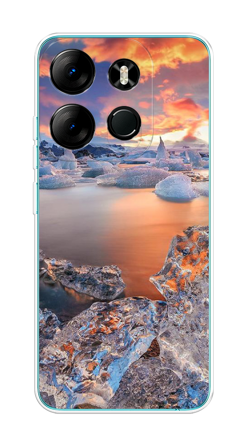 

Чехол на Tecno Spark Go 2023/Infinix Smart 7 "Ледники", Синий;оранжевый, 3103750-2