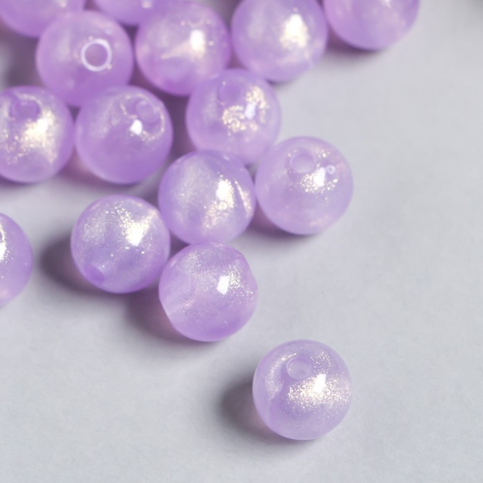 

Бусины Арт Узор пластик Шарики сиреневые с блёстками 20 гр d=1,2 см, 2шт, Фиолетовый
