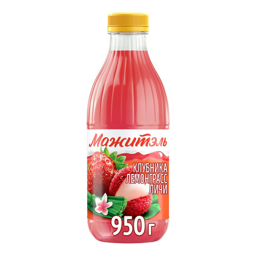 Сывороточный напиток Мажитэль клубника-лемонграсс-личи БЗМЖ 950 г