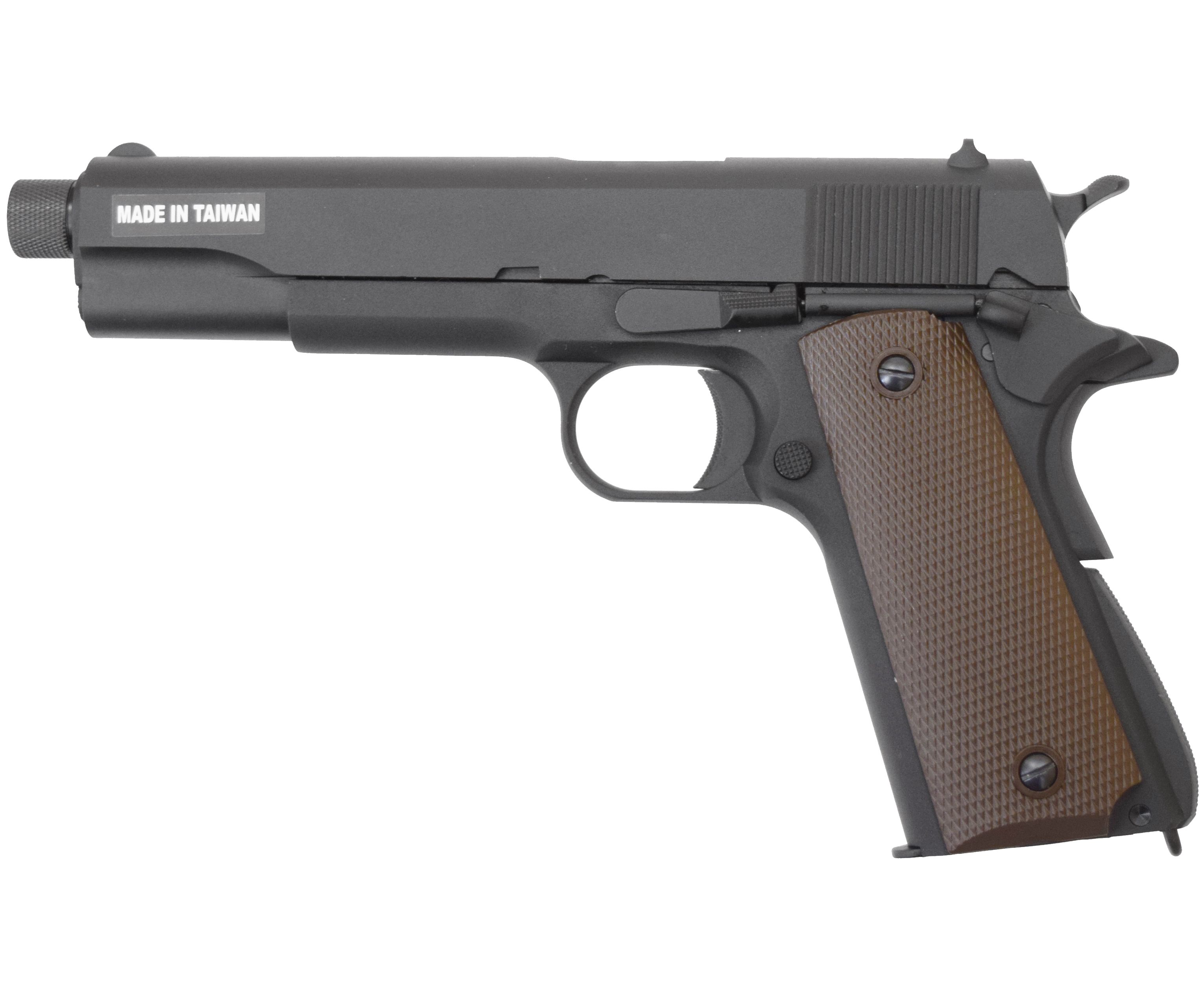 фото Страйкбольный пистолет kjw colt m1911a1 6 мм, gbb, gas, удлиненный ствол