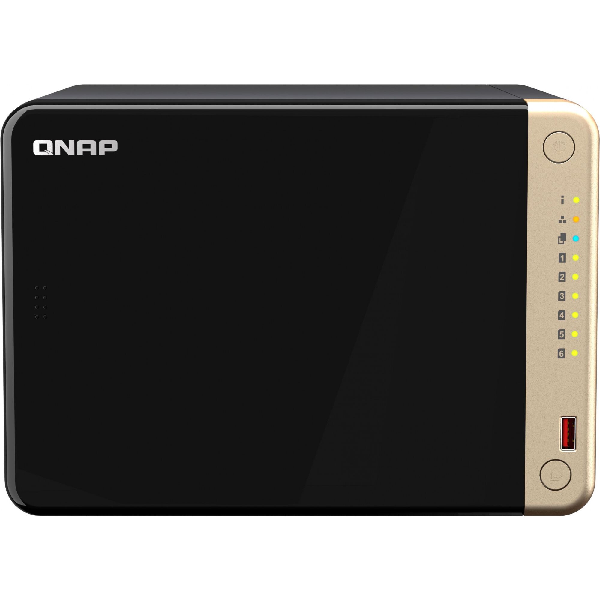 Сетевое хранилище данных QNAP черный (TS-664-4G)