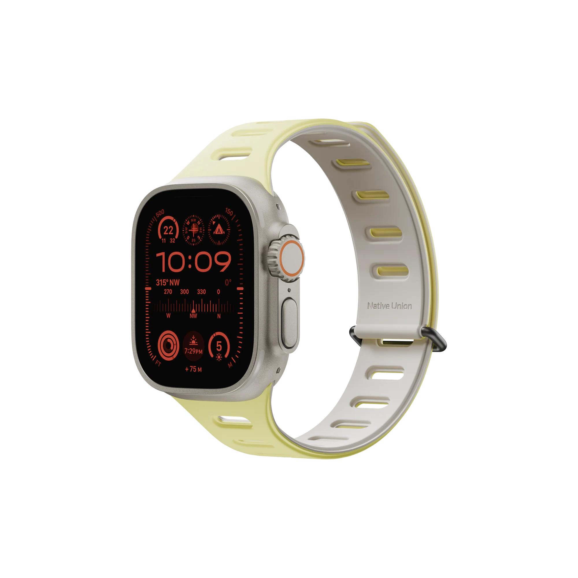 Ремешок Native Union Magnetic Band для Apple Watch Ultra/42/44/45/49 мм, лимонный/серый