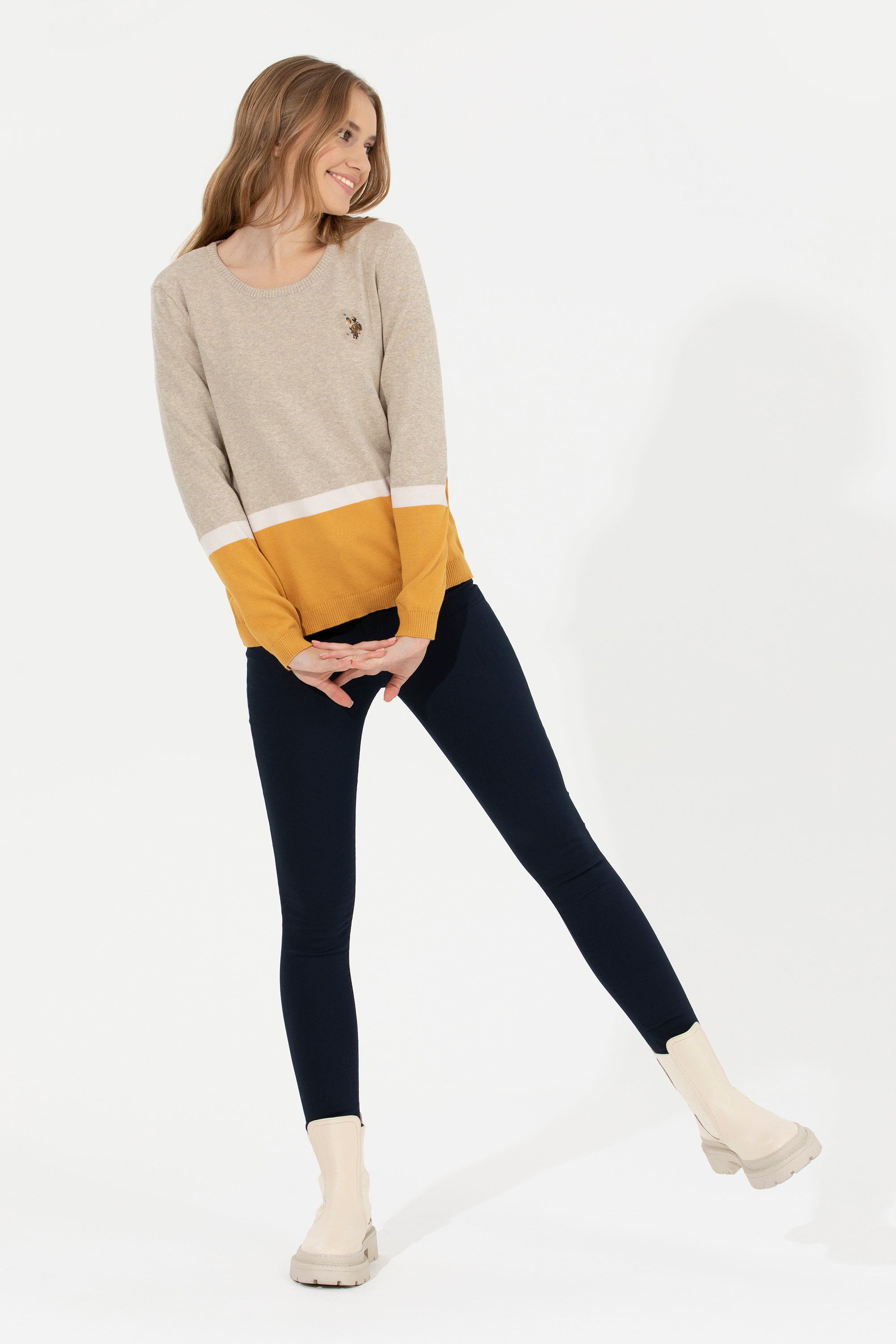 

Джемпер женский US Polo Assn G082GL0TK0MAHYA бежевый 2XS, G082GL0TK0MAHYA