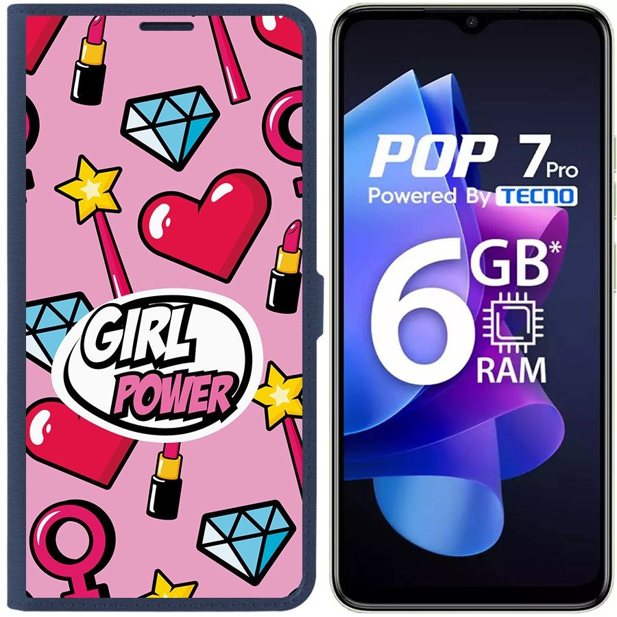 Чехол-книжка Eco Book для Tecno Pop 7 Pro Girl Power