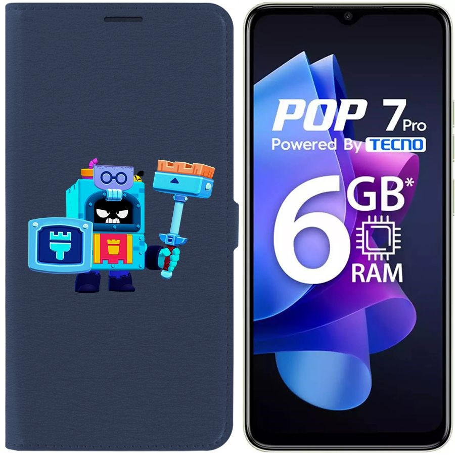 

Чехол-книжка Eco Book для Tecno Pop 7 Pro Brawl Stars-Эш