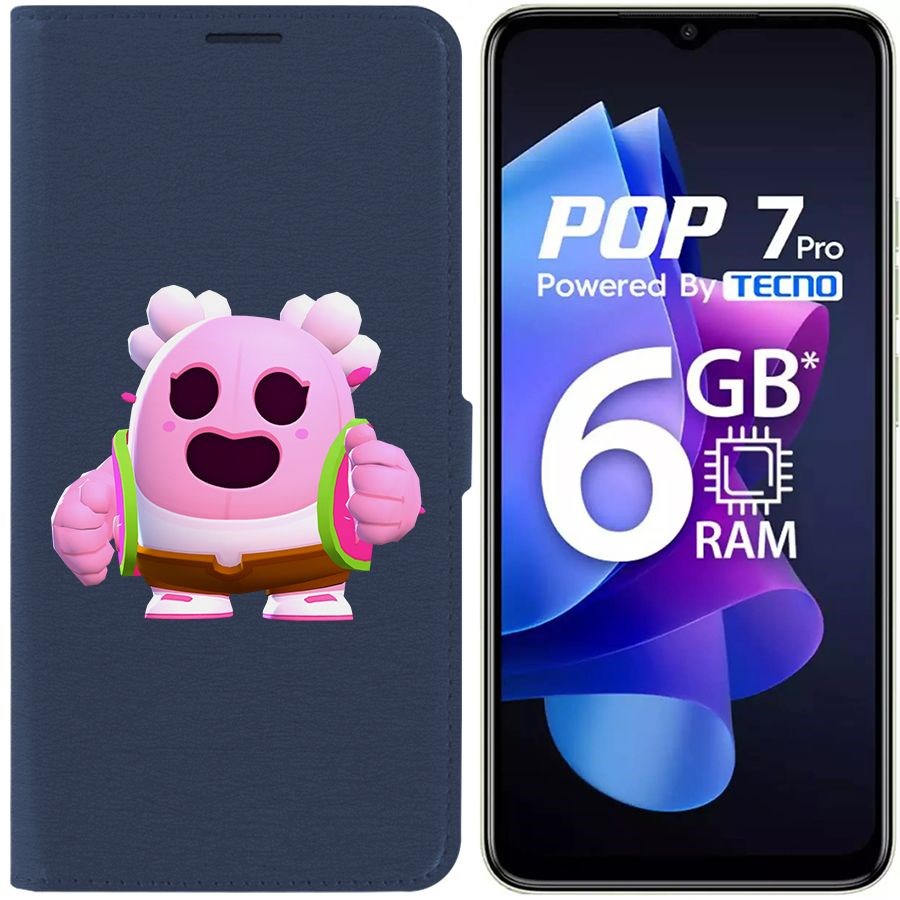 

Чехол-книжка Eco Book для Tecno Pop 7 Pro Brawl Stars-Сакура Спайк