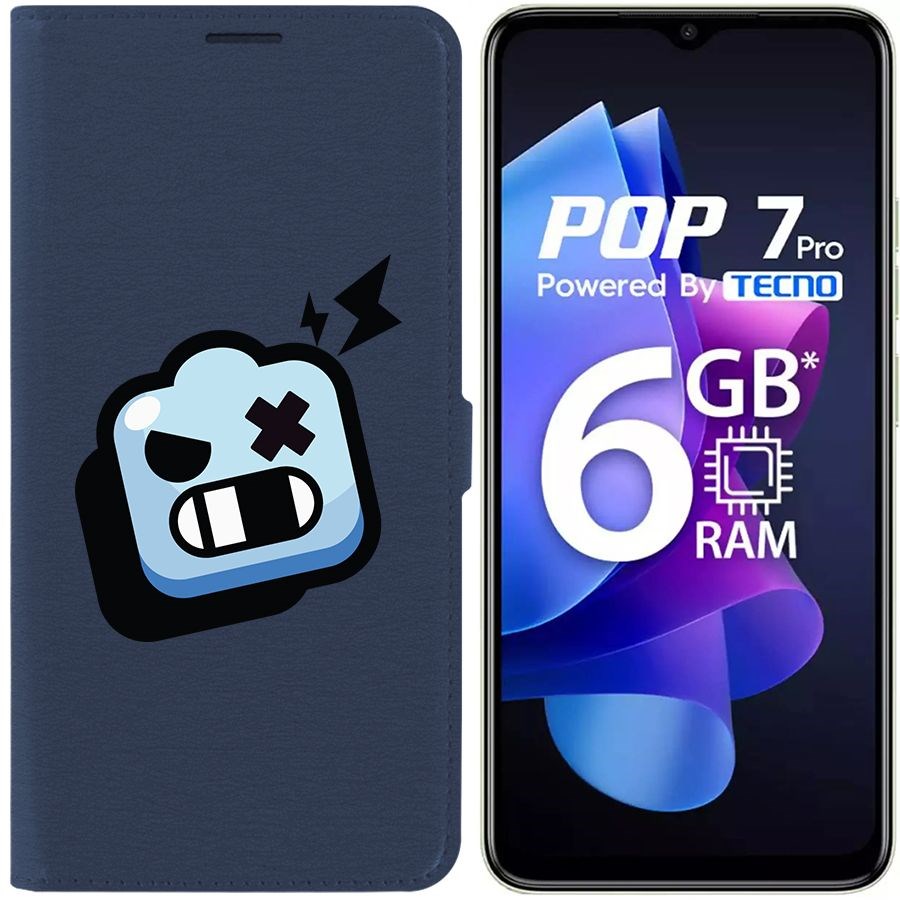 

Чехол-книжка Eco Book для Tecno Pop 7 Pro Brawl Stars-Роборубка
