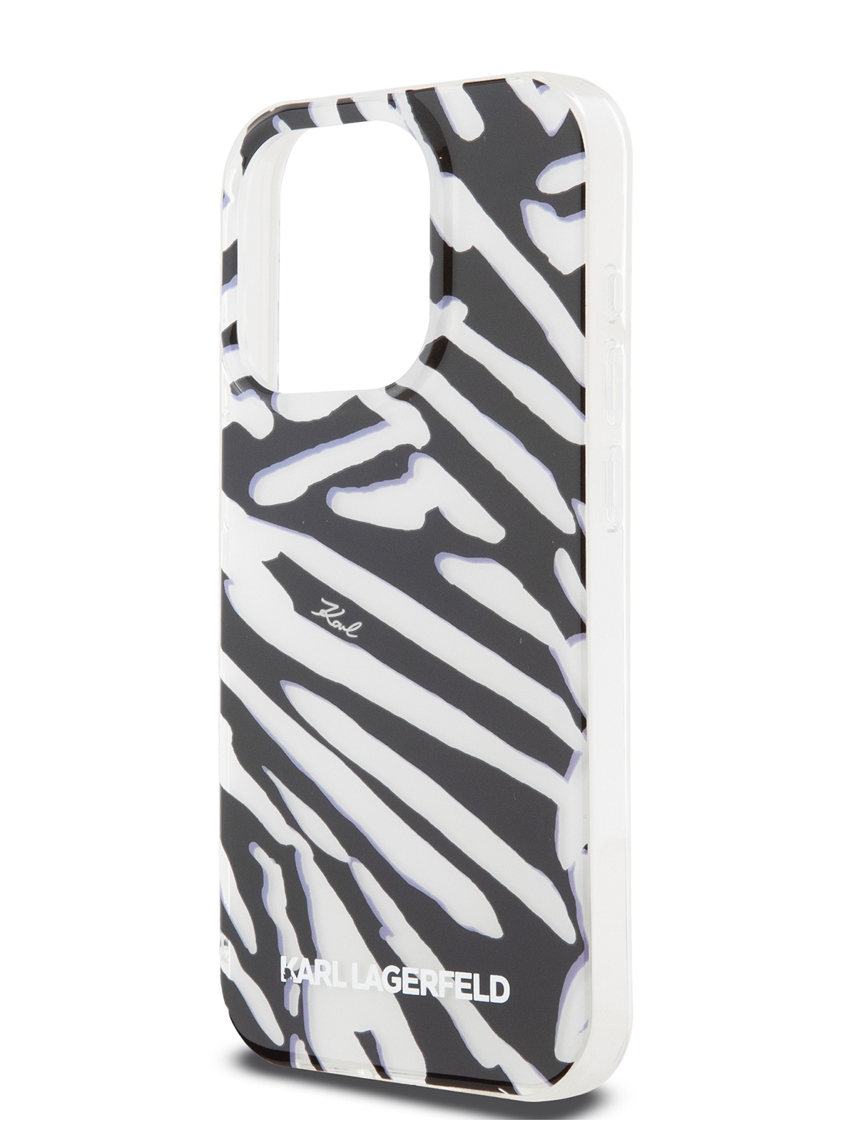 

Чехол Karl Lagerfeld для iPhone 15 Pro Zebra с нейлоновым шнурком на руку, черный