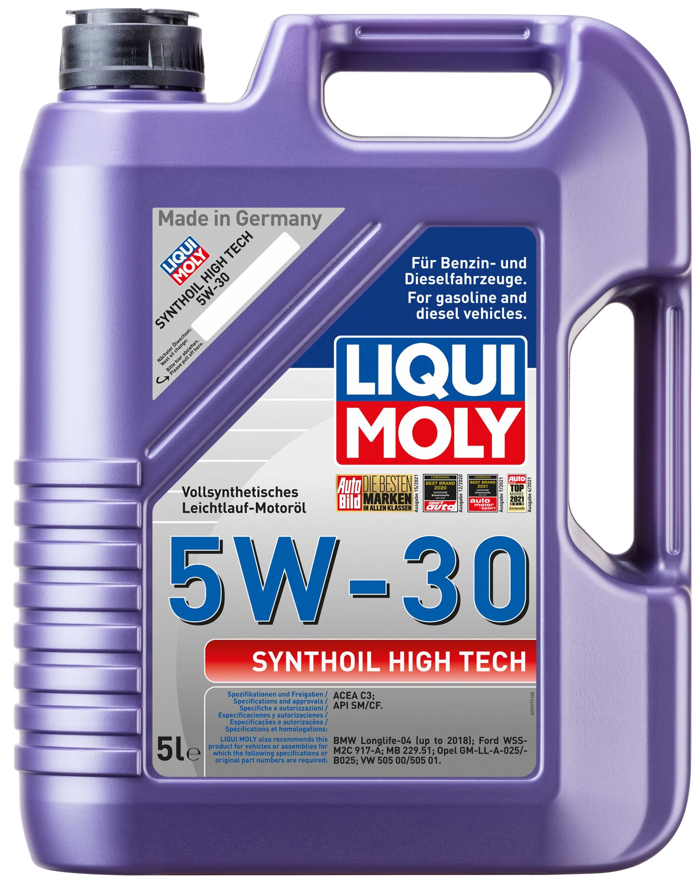 фото Liqui moly моторное масло синтетическое synthoil high tech 5w-30 cf/sm c3