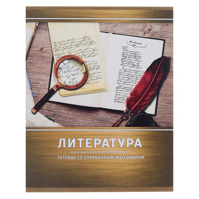 

Тетрадь предметная "Металл" 48 л в линейку "Литература" со справочным материалом обложк…