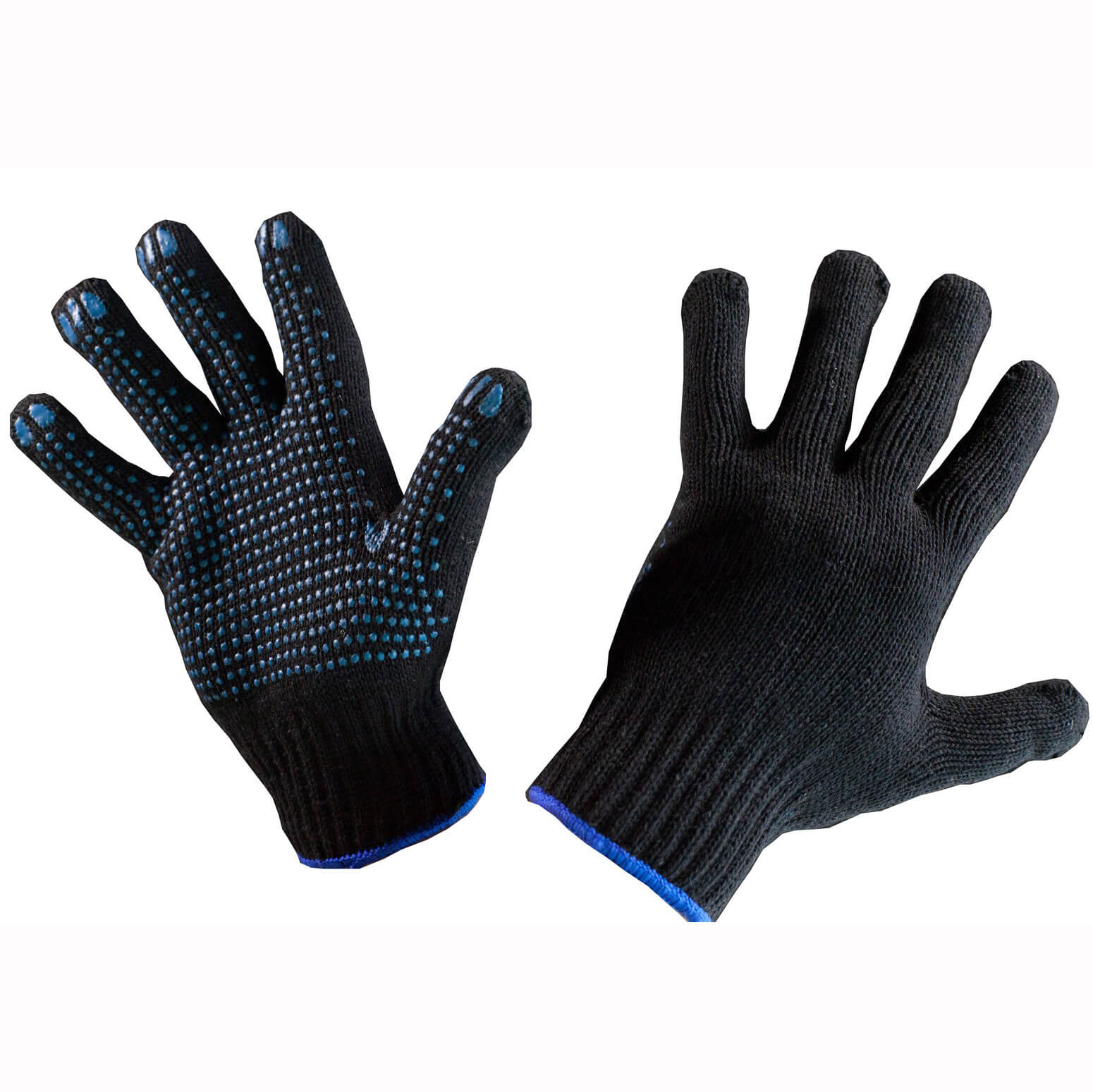 Перчатки хб с пвх 5нитей 10 класс черные 48 гр. (уп. 10 пар) перчатки ми 7 класс 5 пар