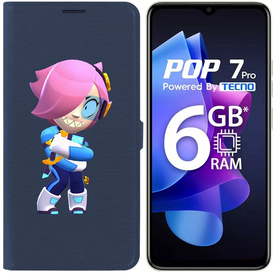 

Чехол-книжка Eco Book для Tecno Pop 7 Pro Brawl Stars-Колетт Навигатор