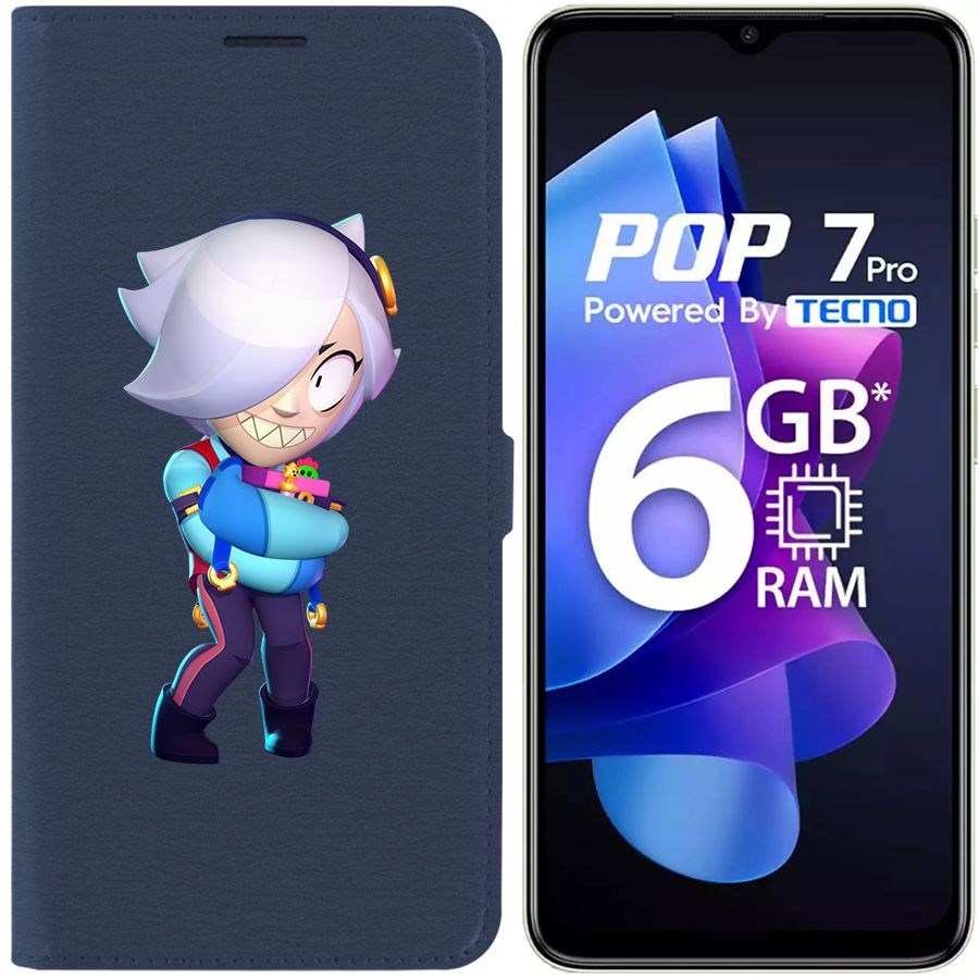 

Чехол-книжка Eco Book для Tecno Pop 7 Pro Brawl Stars-Колетт