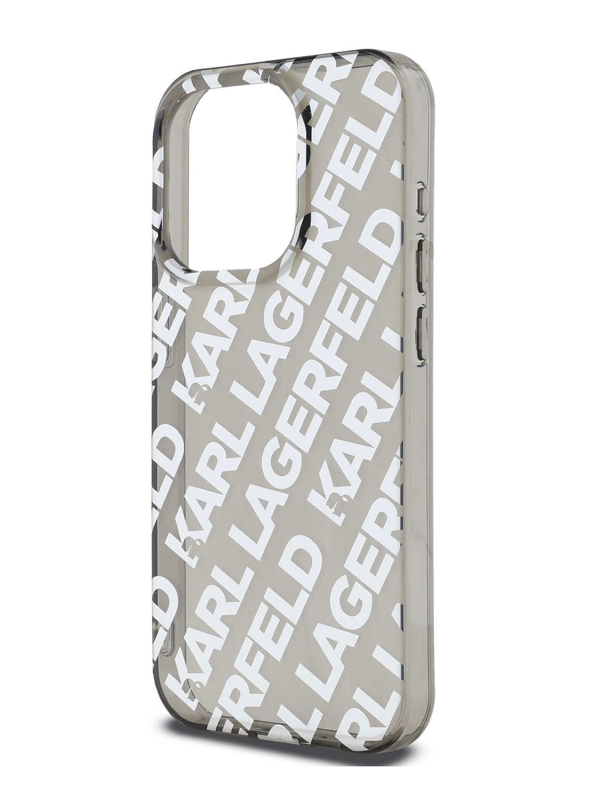 

Чехол Karl Lagerfeld для iPhone 15 Pro с бортиком вокруг камеры, черный/серебристый
