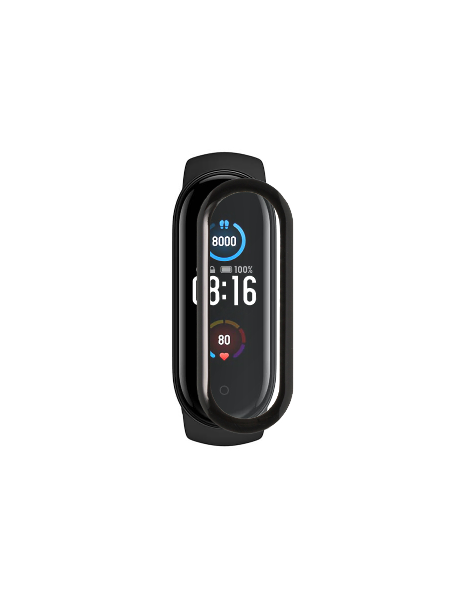 фото Защитная пленка для часов xiaomi mi band 4/5 black / стекло гибридное / ztpmma-xia-mband-5 zibelino