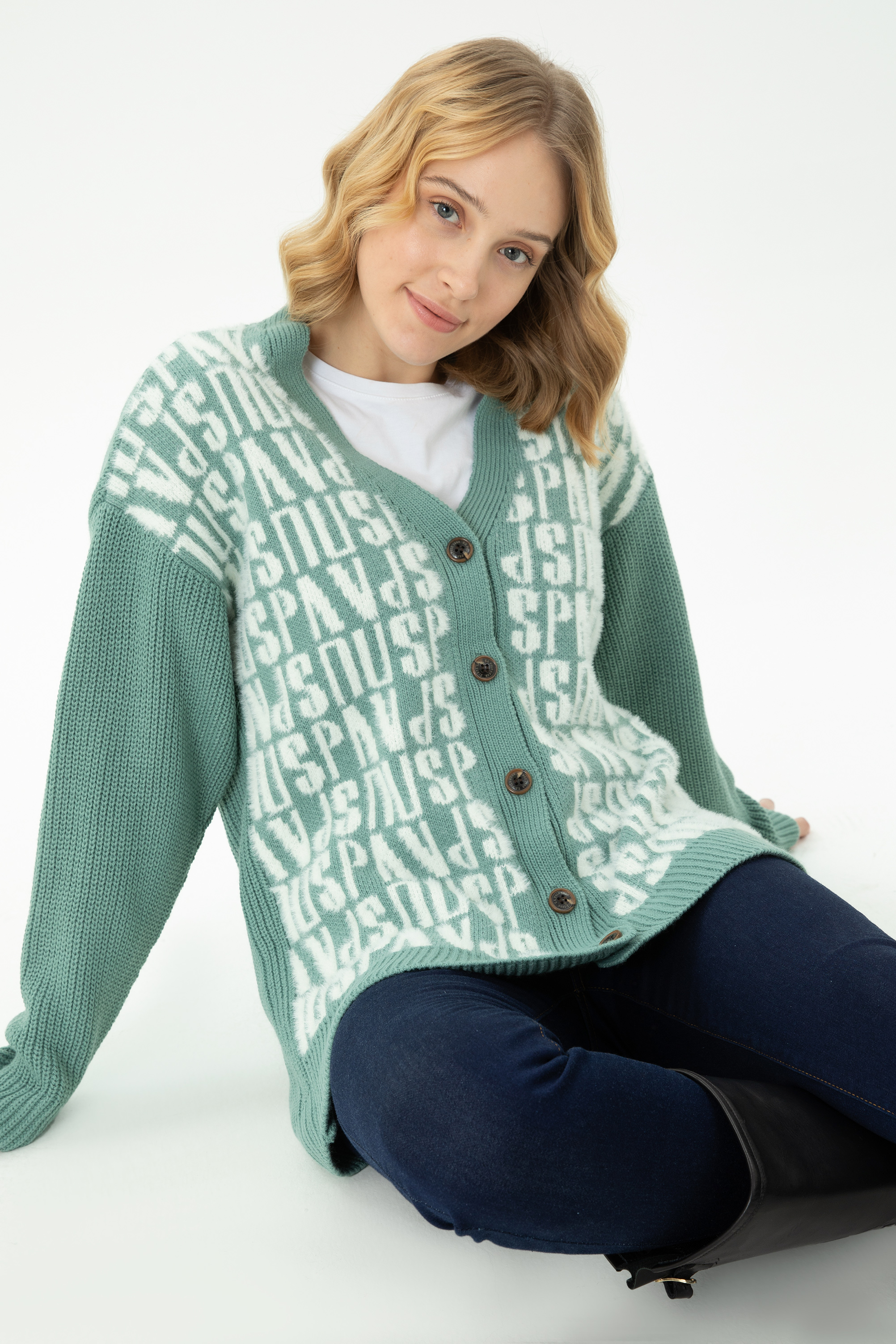 Кардиган женский US POLO Assn G082SZ0TH0NELL бирюзовый M 5600₽