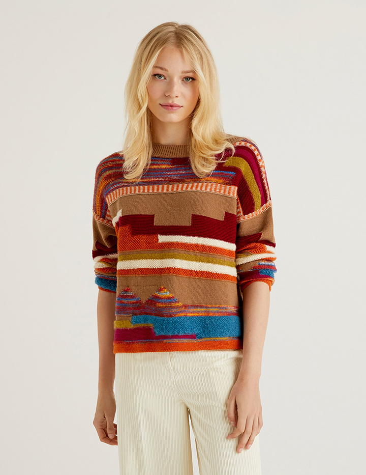 

Джемпер женский United Colors of Benetton 21A_1144E1P31 разноцветный M, 21A_1144E1P31