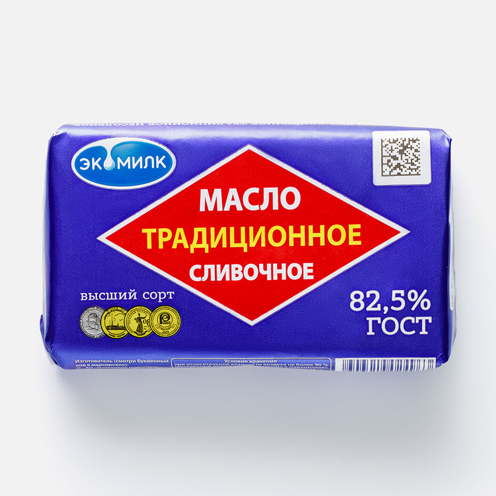 

Масло Экомилк Традиционное сливочное, 82,5%, 160 г