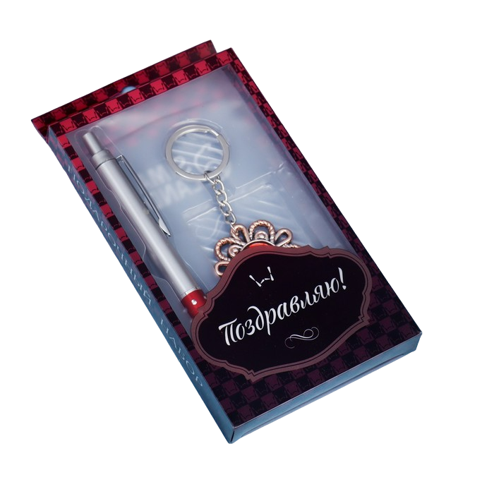 

Набор подарочный 2в1 (ручка, брелок роза) (2 набор), Серебрянный