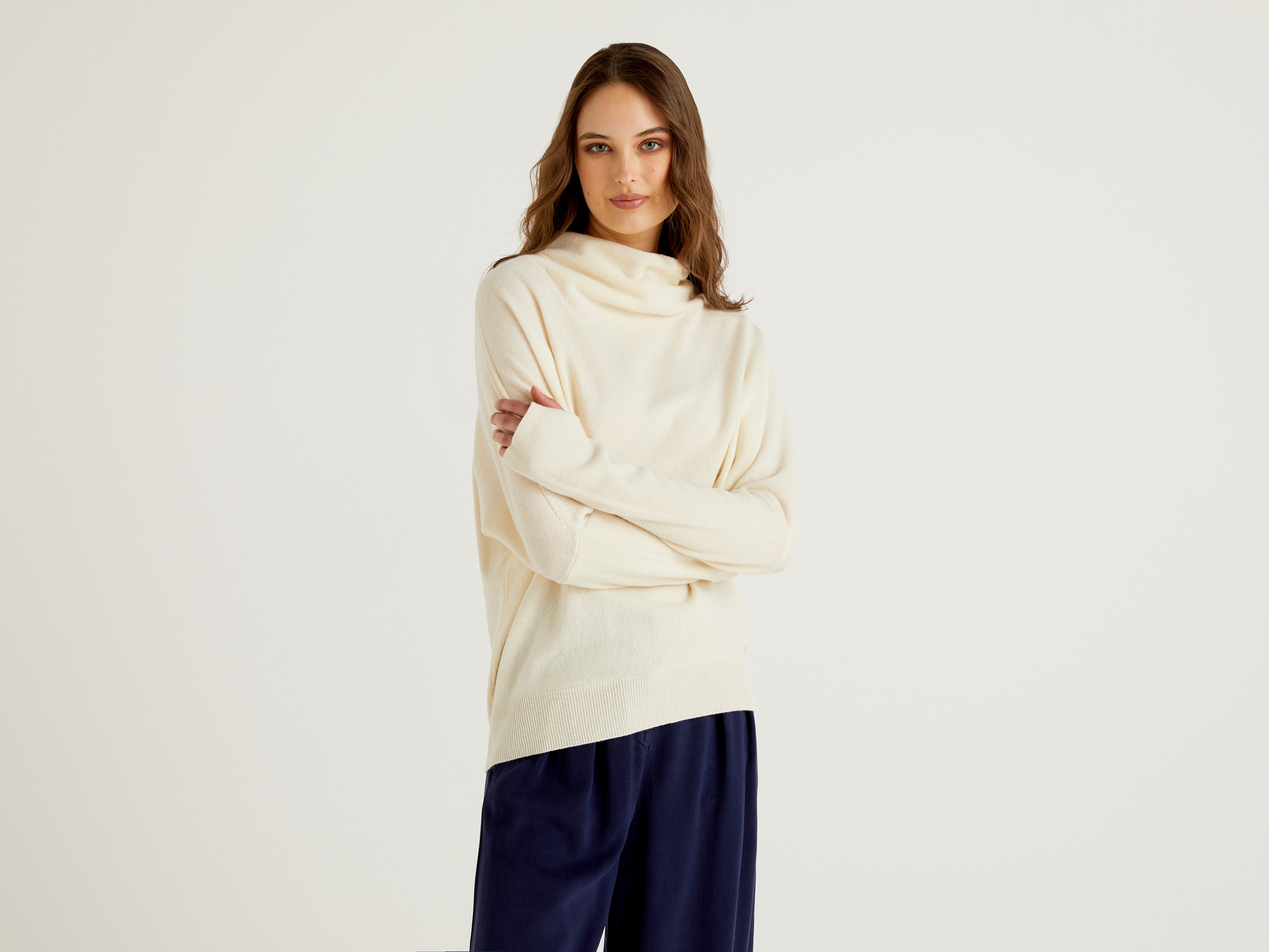 

Водолазка женская United Colors of Benetton 21A_1044D2462 бежевая M, 21A_1044D2462