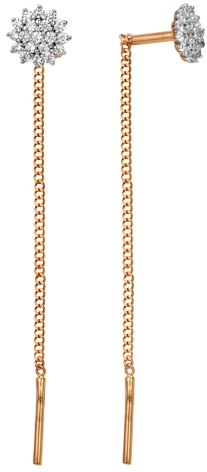 

Серьги из красного золота Сорокин 40033400, фианит, 40033400