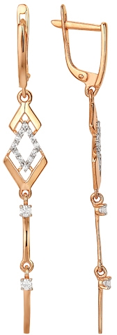 

Серьги из красного золота Сорокин 40017500, фианит, 40017500
