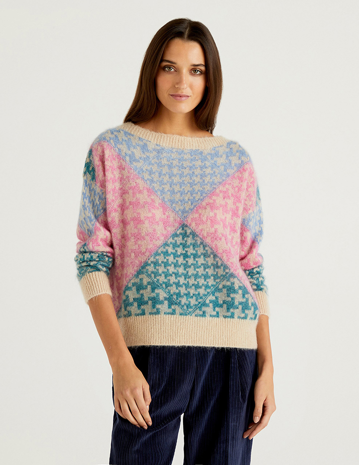 

Джемпер женский United Colors of Benetton 21A_1042E1P28 разноцветный L, 21A_1042E1P28