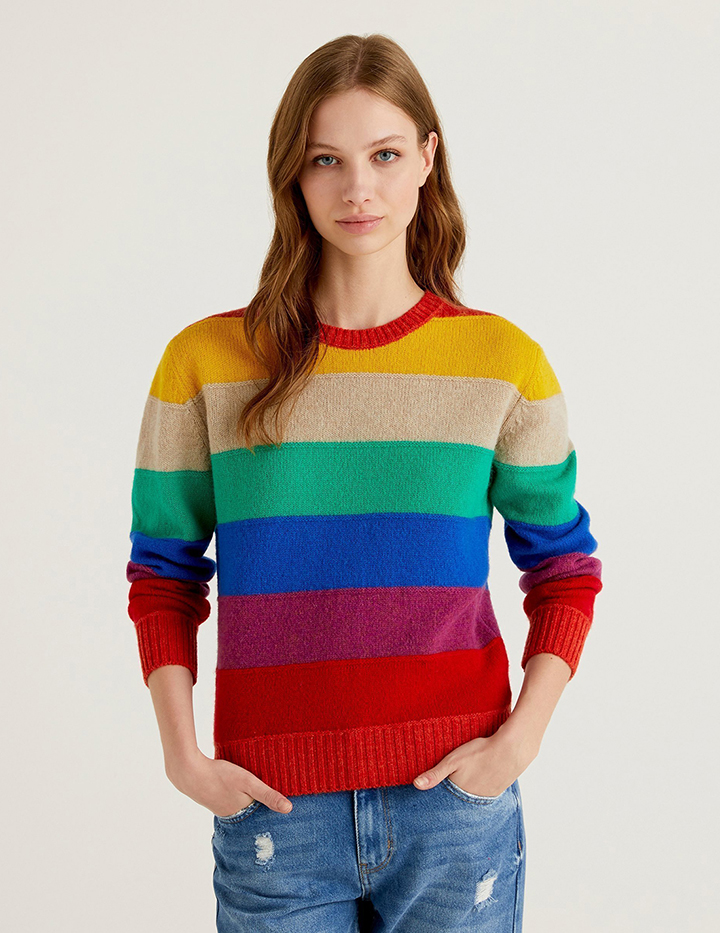 

Джемпер женский United Colors of Benetton 21A_103ME1N23 разноцветный XL, 21A_103ME1N23
