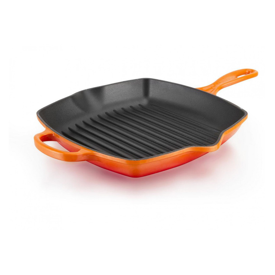 фото Сковорода-гриль le creuset flame 26 см, h 5,3, огненная лава, квадратная, чугун