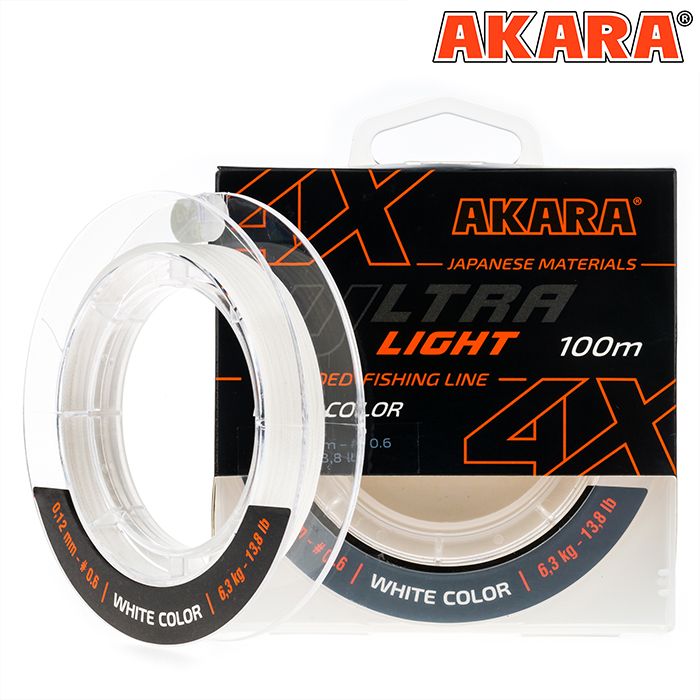

Шнур для рыбалки Akara Ultra Light x4 0,12 мм 100 метров до 6,3 кг, Ultra Light x4