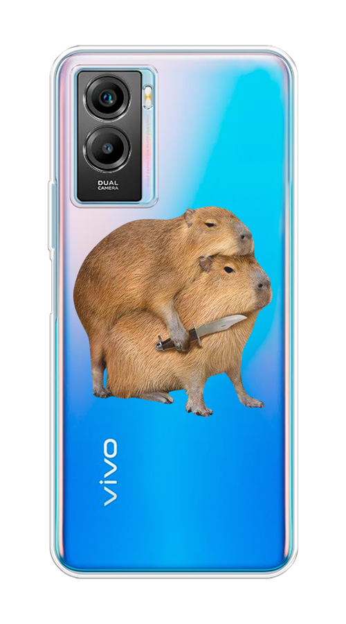 

Чехол на Vivo Y55s 5G "Капибара с ножом", Бежевый, 266150-1