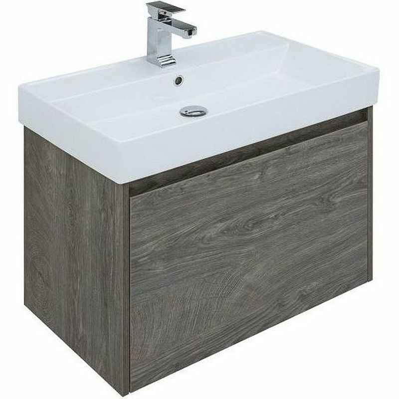 

Тумба с раковиной Aquanet Nova Lite 75 245242 подвесная Дуб рошелье, Белый