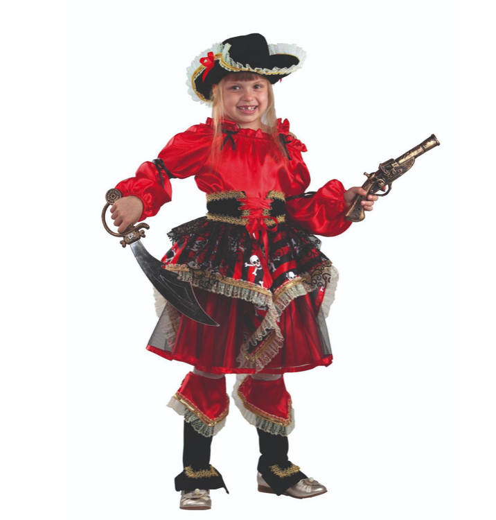 Костюм карнавальный Пиратка цв: Красный размер: 152 см