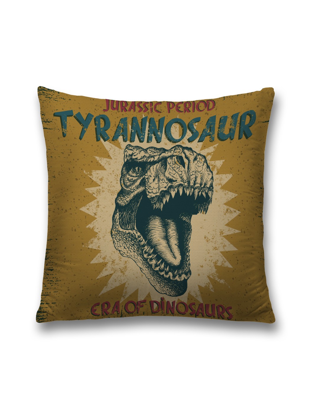 фото Наволочка joyarty декоративная "винтажный тиранозавр" на молнии, 45x45 см