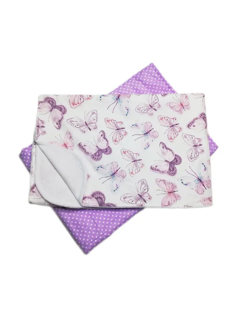 Набор пеленок непромокаемых Сиреневые бабочки 2шт 70*100см