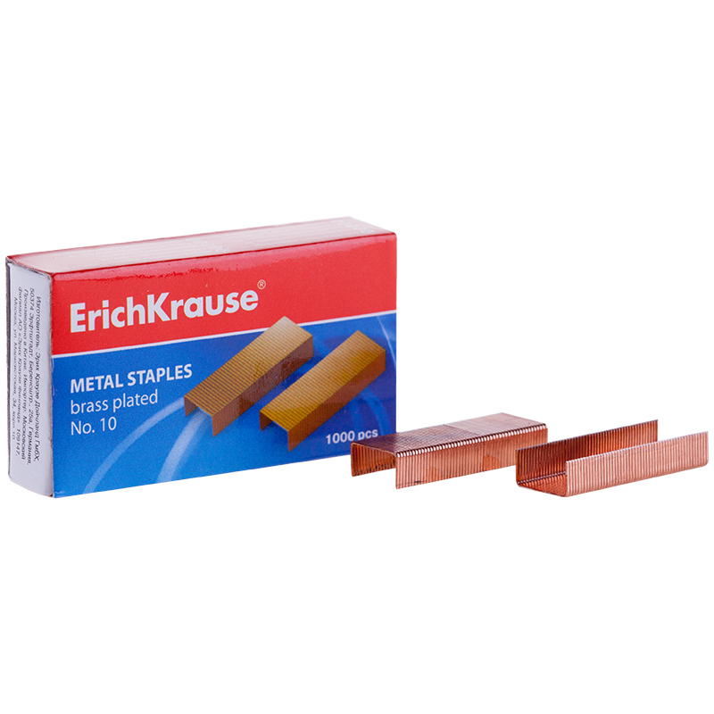

Скобы для степлера Erich Krause № 10 1000 штук, Золотистый