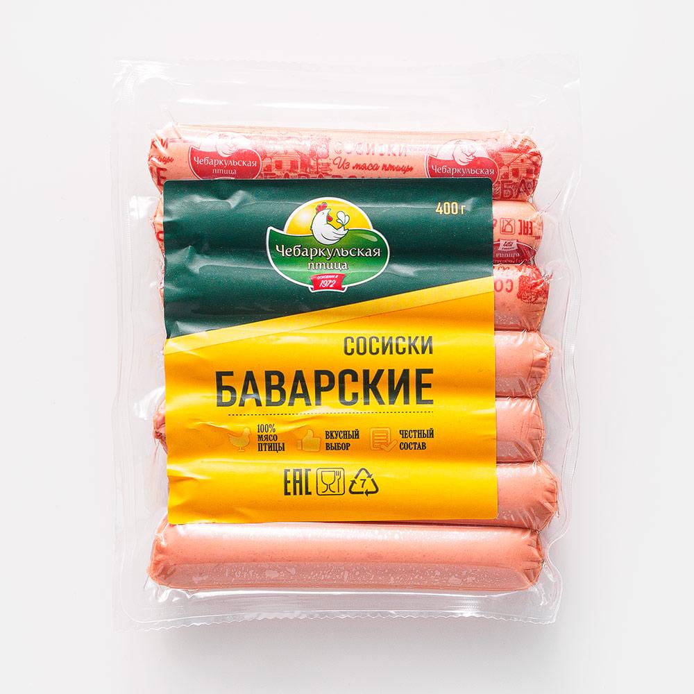 

Сосиски Чебаркульская птица Баварские, в вакууме, 400 г