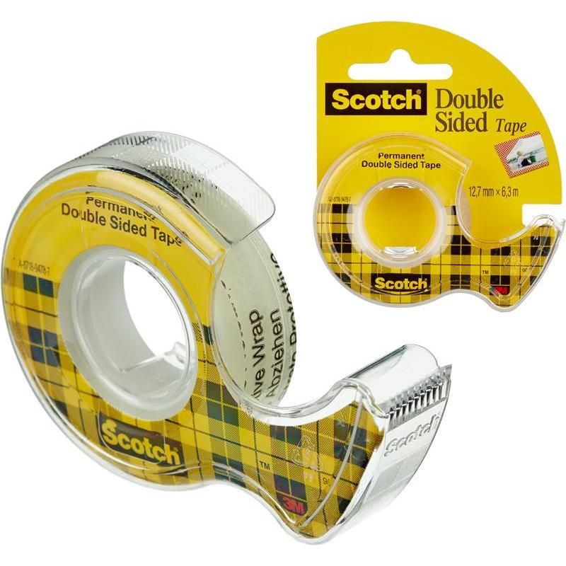

Клейкая лента Scotch двусторонняя 12мм х 6,3м