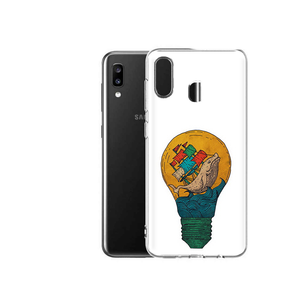 Чехол MyPads Tocco для Samsung Galaxy A20 кит в лампочке с парусами
