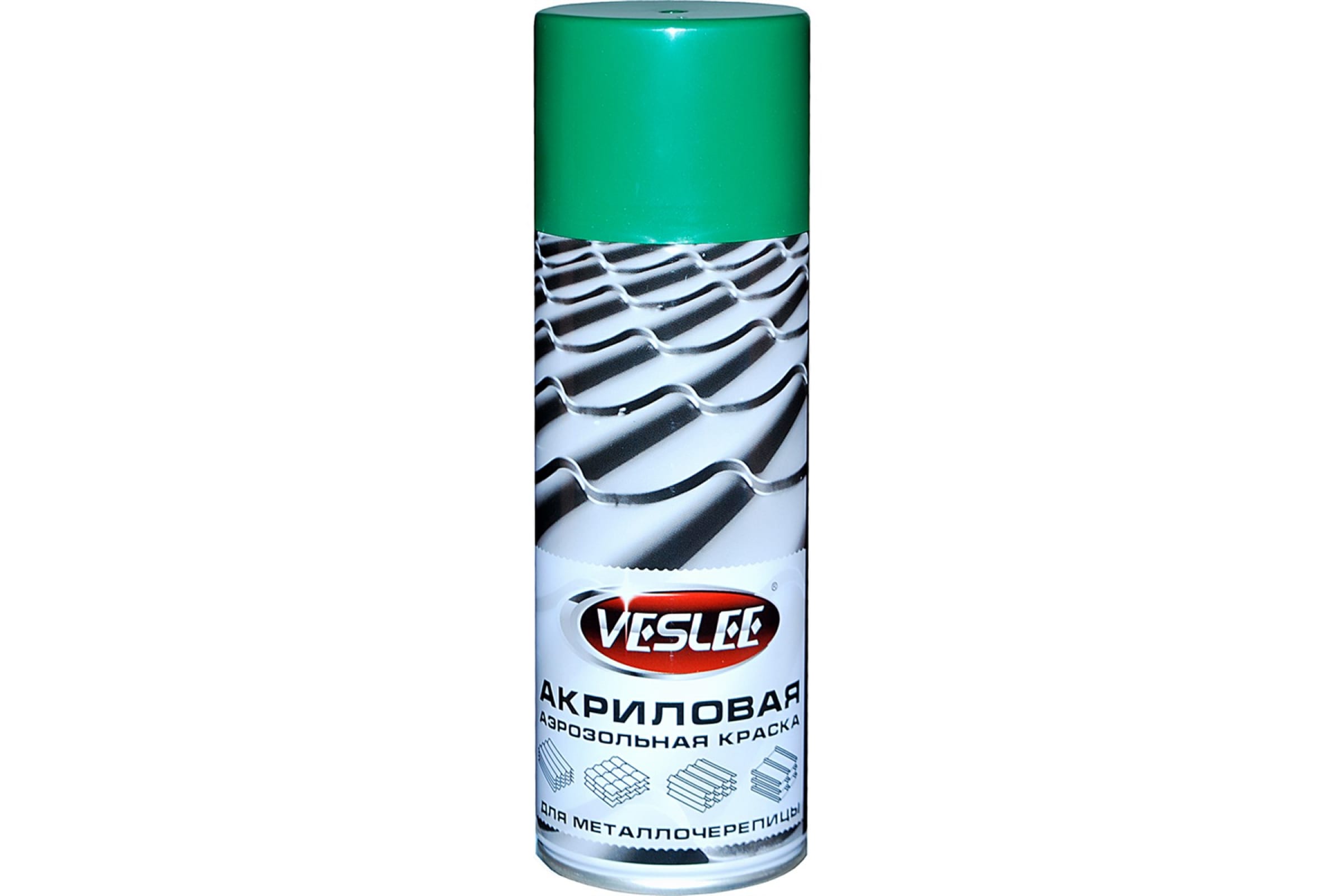 Краска акриловая Veslee для металлочерепицы 0,39 кг, зеленый мох (RAL 6005)