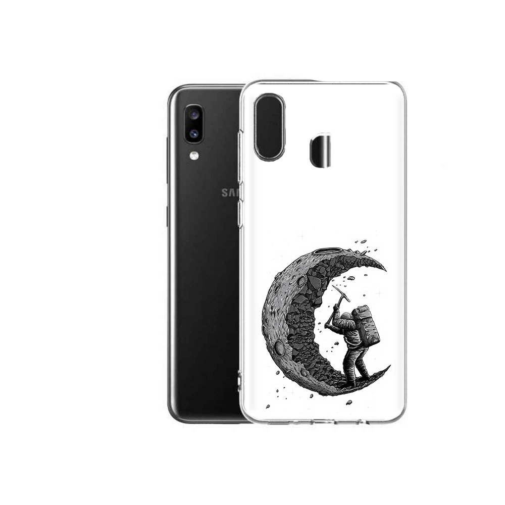 

Чехол MyPads Tocco для Samsung Galaxy A20 камненная луна, Прозрачный, Tocco