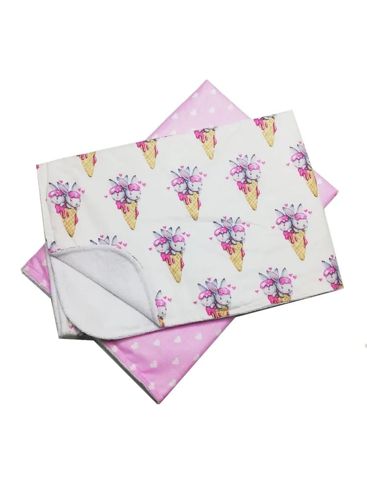 Набор пеленок непромокаемых Зайцы в рожках 2шт 70*100см