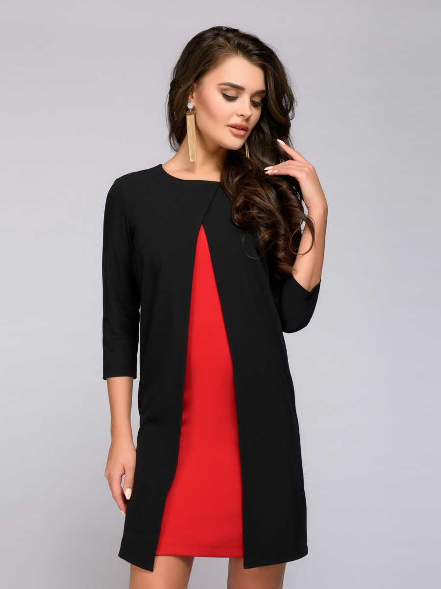 

Повседневное платье женское 1001dress DM01038BK черное 42, DM01038